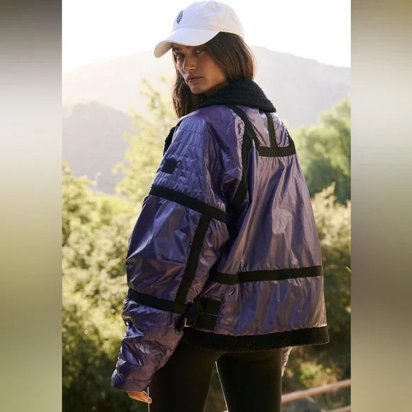 NWOT Free People Movement Vagabond Bomber Sherpa Lined Packable Jacket - Picture 2 of 10